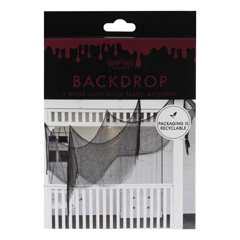 Fright Night - Baggrund Sort stof 3 meter