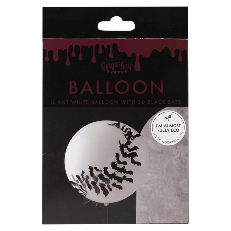 Kugleformet ballon med 3D-flagermus