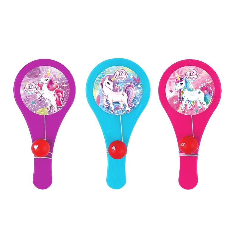 Enhjørning - Ketsjer med bolde på snor