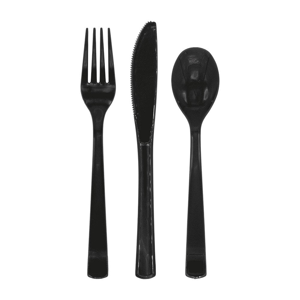 Plastbestik Sorte 18 stk