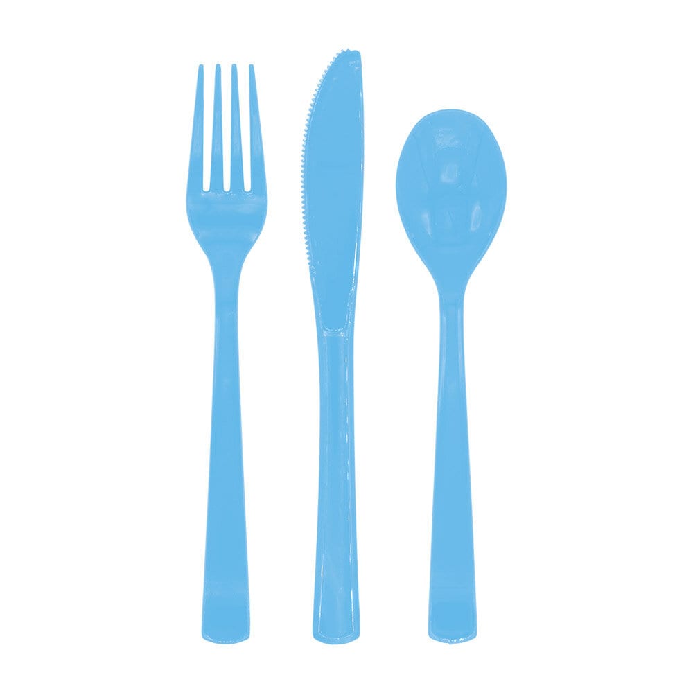 Plastbestik Lyseblå 18 stk