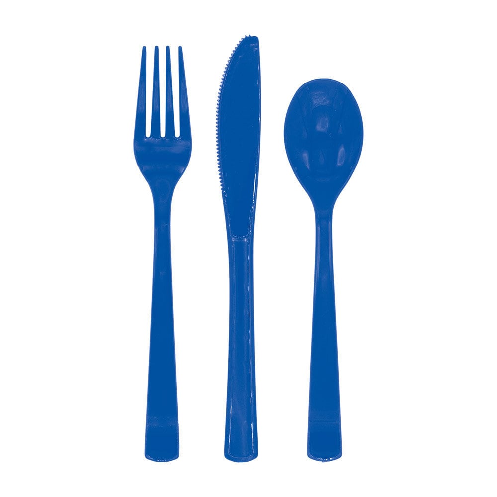Plastbestik Mørkeblå 18 stk
