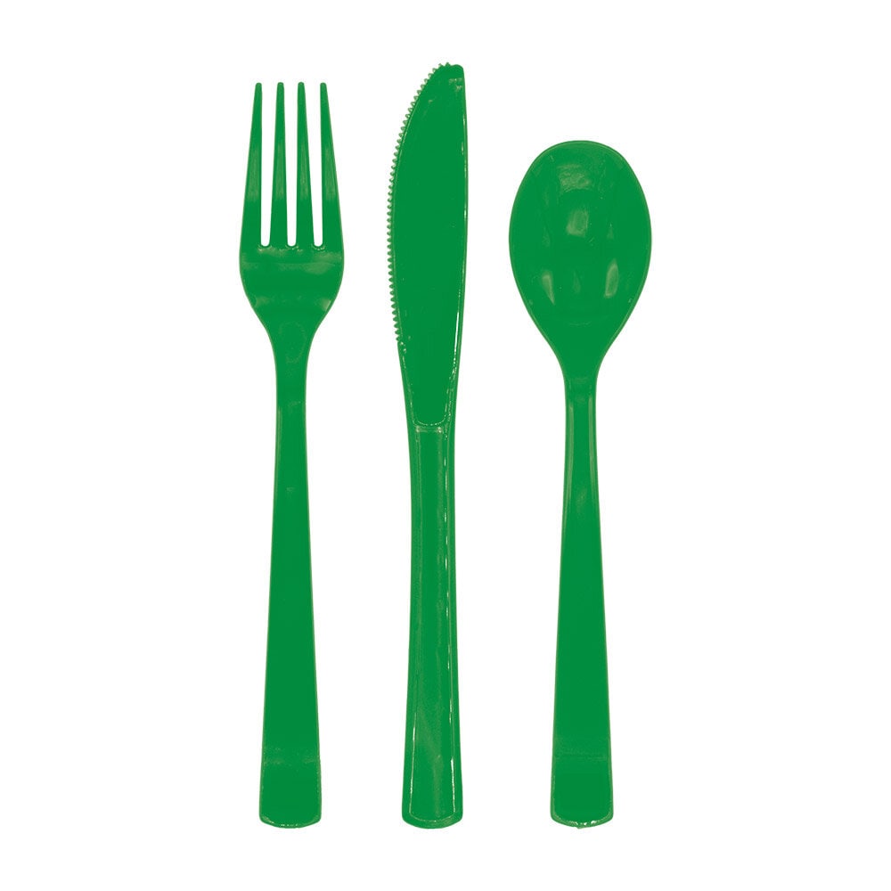 Plastbestik Mørkegrønne 18 stk