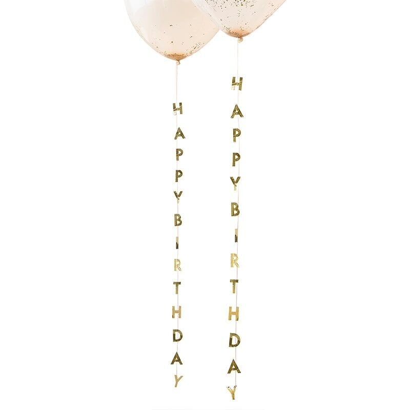 Ballonhale Happy Birthday - Guld