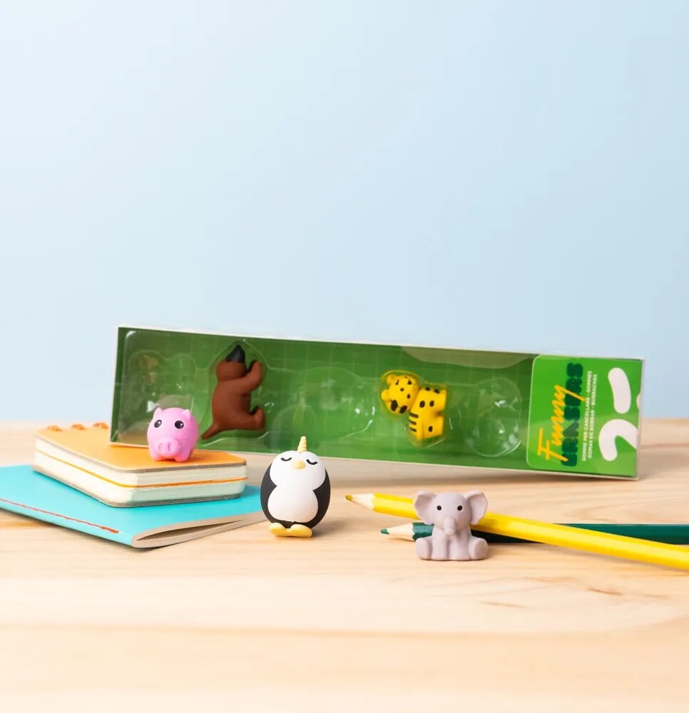 Viskelæder - Søde Dyr 5 stk