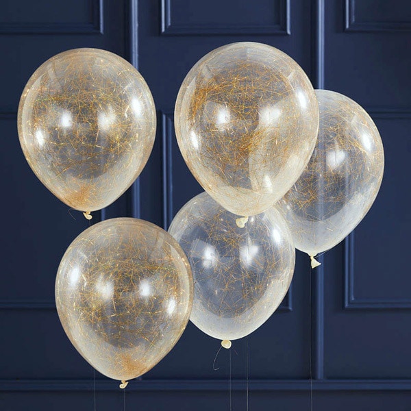Ballonger Angel Hair Guld 5 stk.