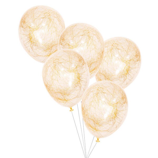 Ballonger Angel Hair Guld 5 stk.