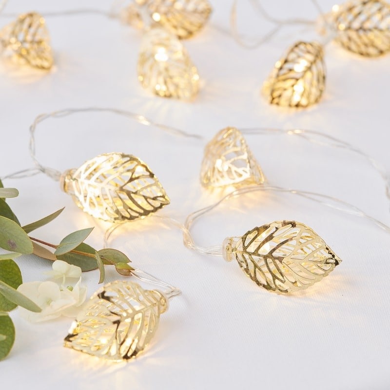 LED Guirlande med guldblade, 1,5 meter