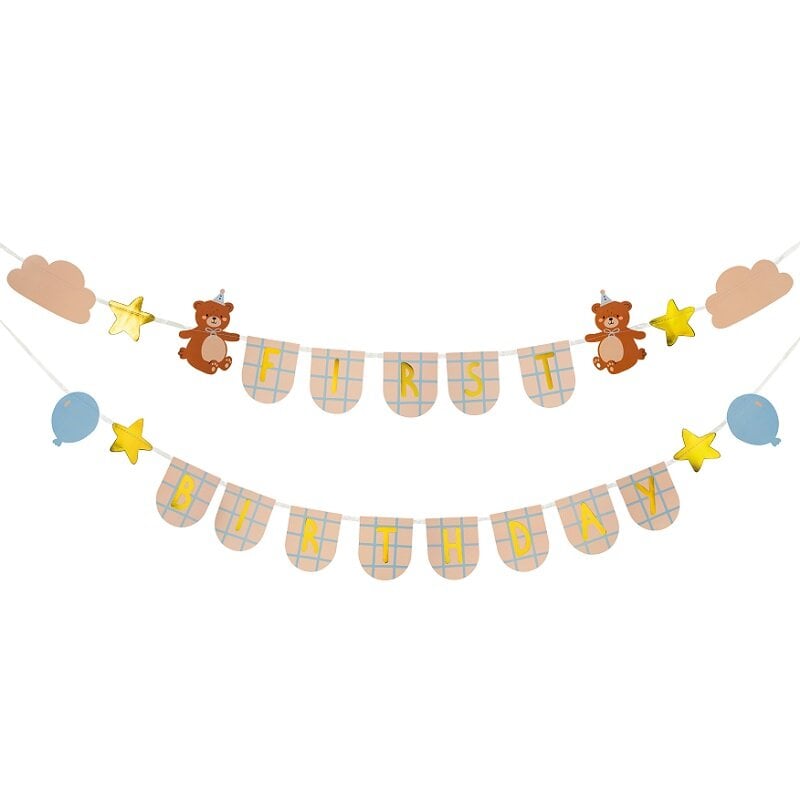 Teddy Bear - Guirlande First Birthday 255 cm