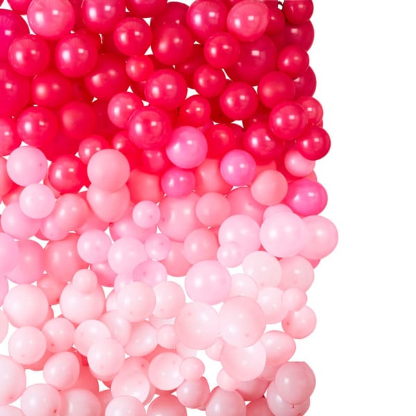 DIY Ballonvæg lyserød ombre 210 dele