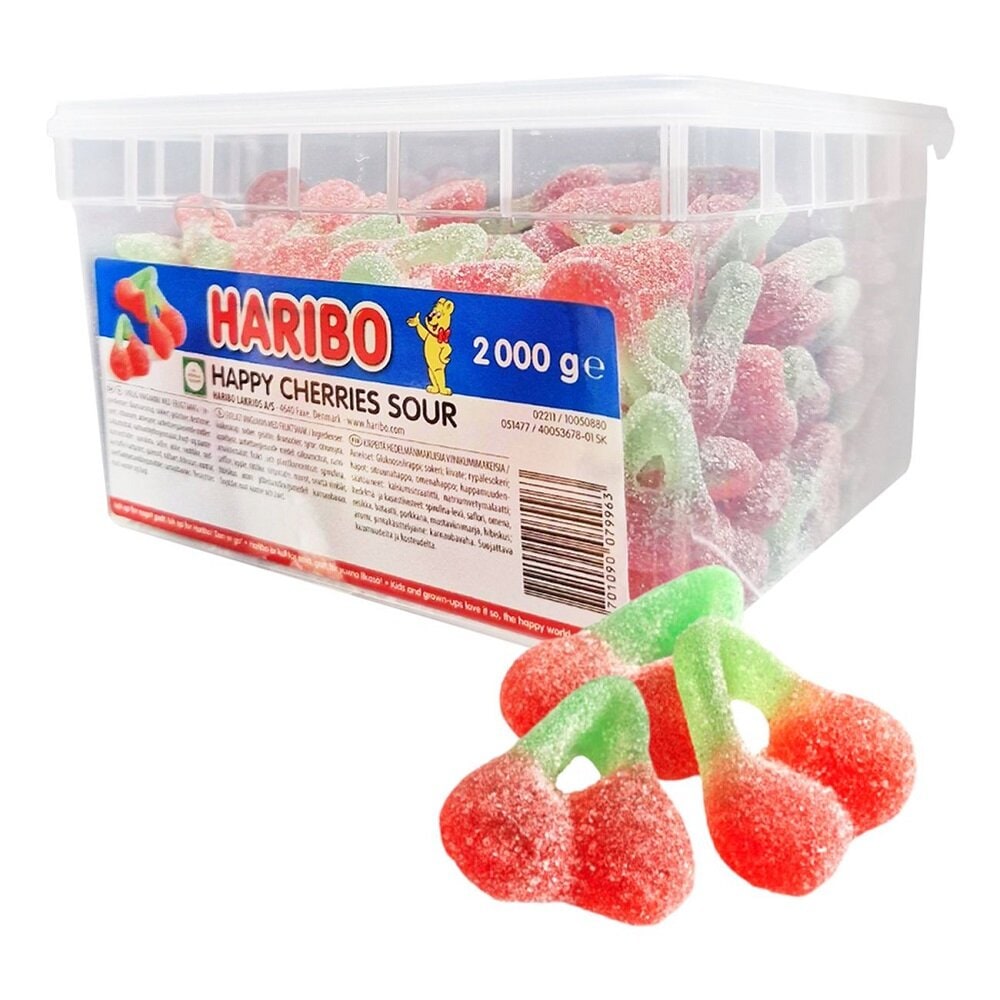 Haribo Happy Cherries Syrlige i Storpak 2 kg