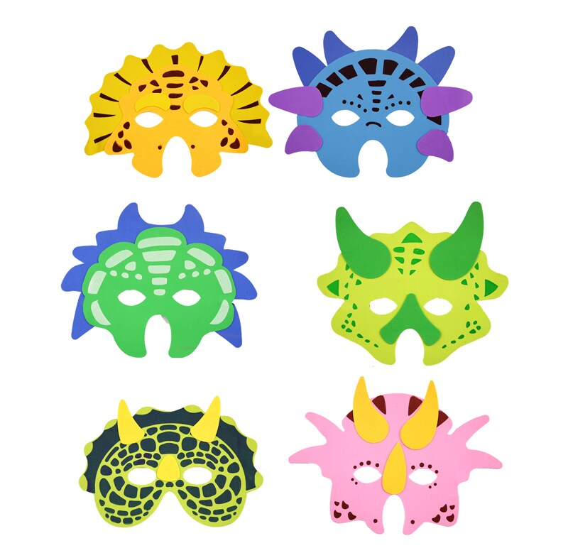 Dinosaurmasker av mjukt foam (stykvis)