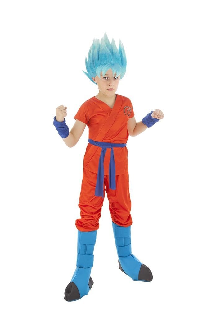 Kostume Goku Super Saiyan God Børn 9-12 år