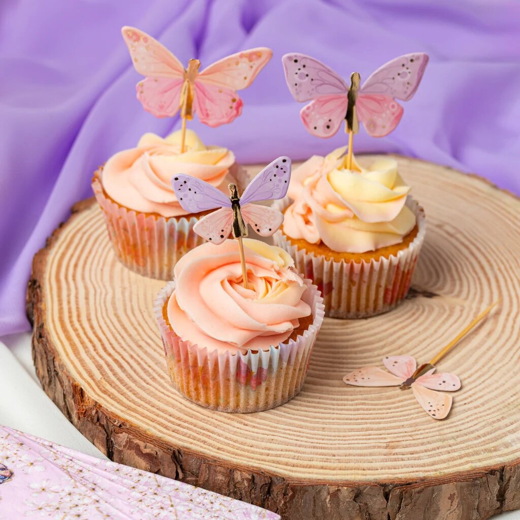 Cake Toppers - Sommerfugle 12 stk