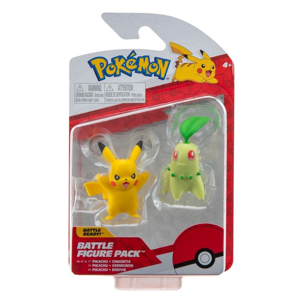 Pokémon - Actionfigurer 2 stk Chikorita & Pikachu
