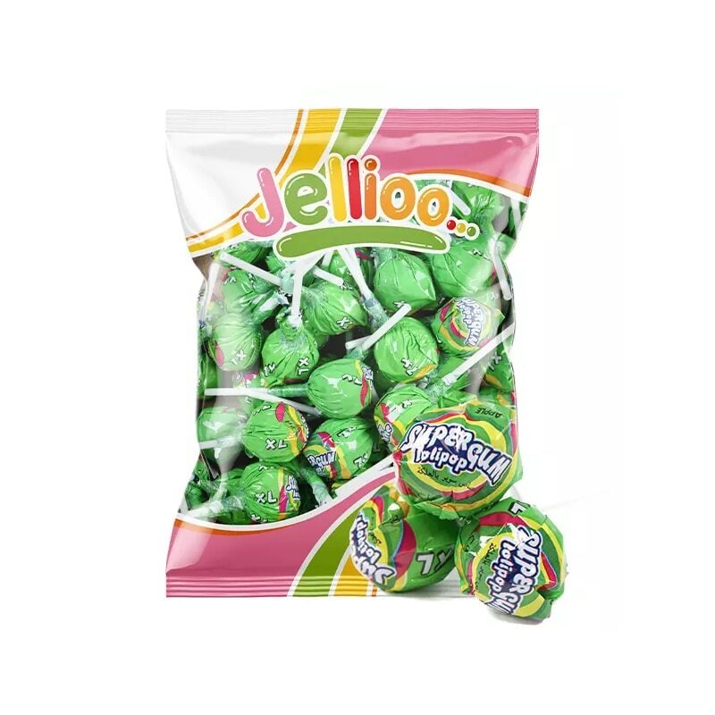 Super Gum Lollipop Grøn Æble 53 stk