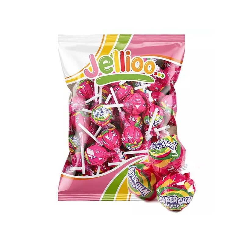 Super Gum Lollipop Jordbær 53 stk