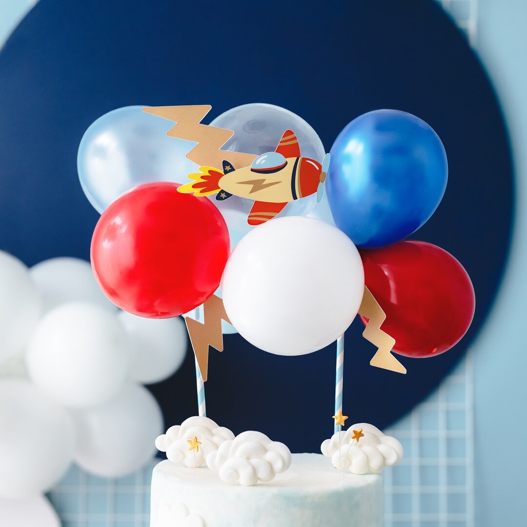 Cake Topper Ballonsæt Flyvemaskine