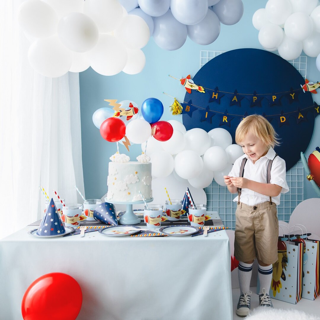 Cake Topper Ballonsæt Flyvemaskine