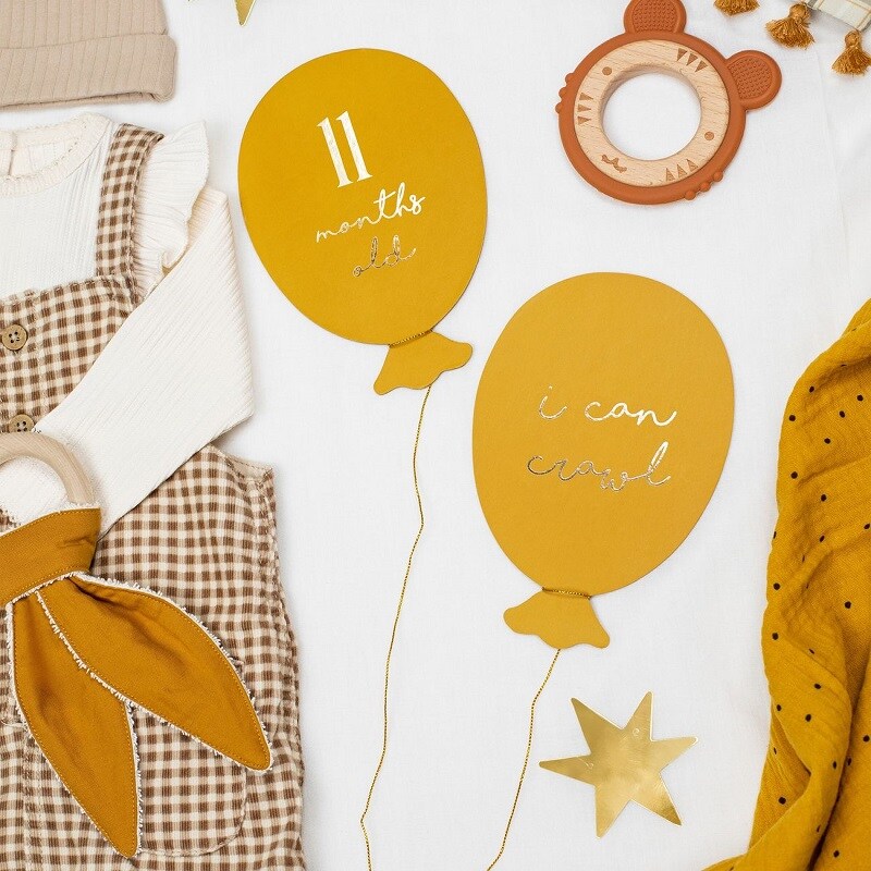 Ballonformede kort til milepæle 12-pak