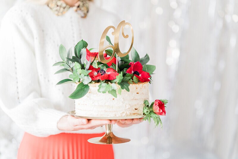 Kagedekoration Guld, 60 år