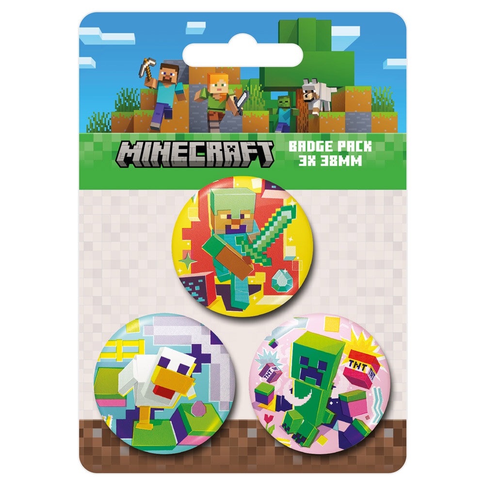 Minecraft Badges 3 stk
