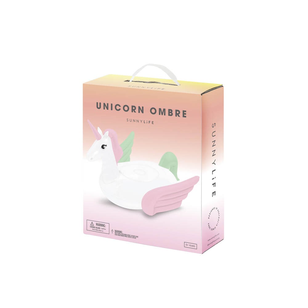 Sunnylife - Luksuriøs Luftmadras Unicorn Coral Ombre