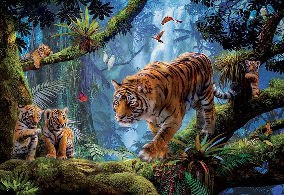 Educa Puslespil, Tiger Familie blandt Trærne 1000 brikker