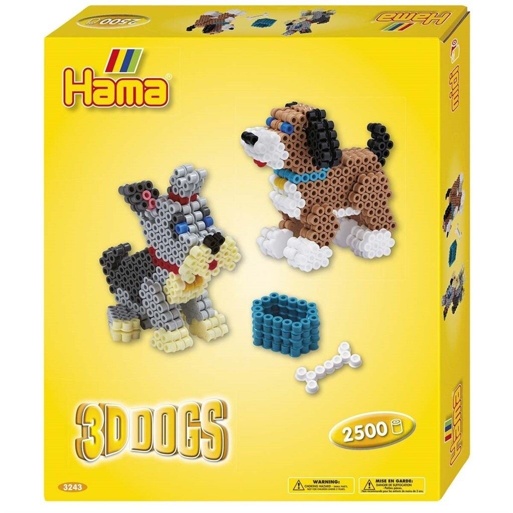 Hama, 3D Hunde perlesæt 2500 perler