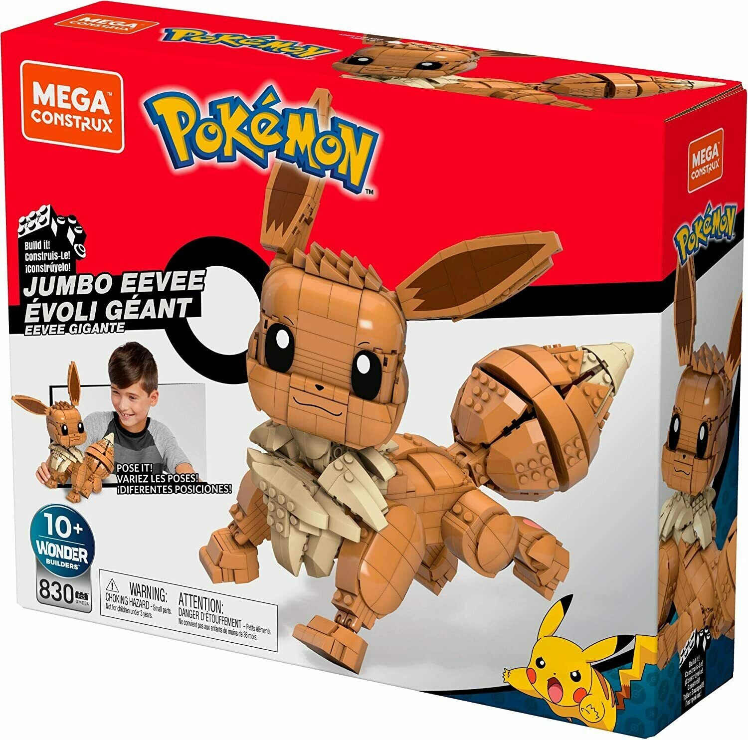 Pokémon, Mega Bloks Byggesæt Jumbo Eevee 29 cm