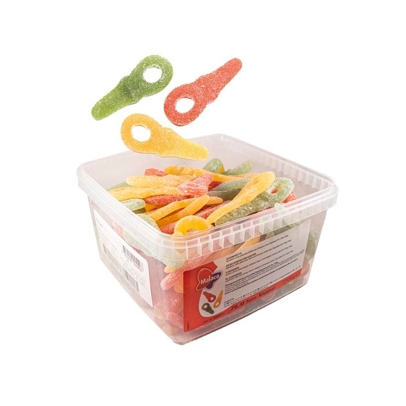 Malaco Sukkerbelagte Syrlige Sutter i Storpak 1,5 kg