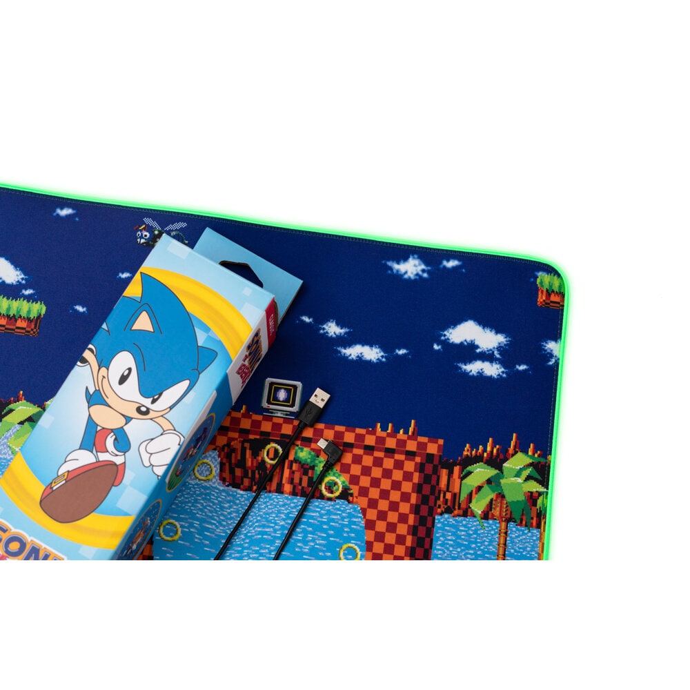 Sonic the Hedgehog - Gaming Musemåtte XL, LED-lys 40 x 90 cm