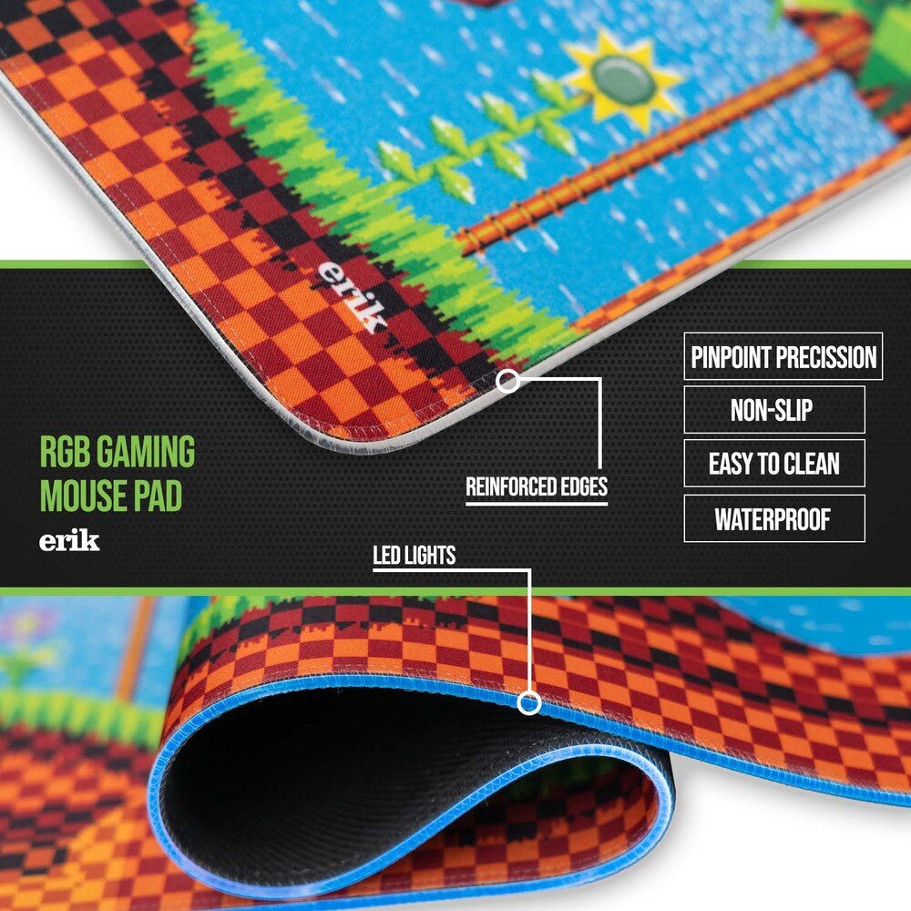 Sonic the Hedgehog - Gaming Musemåtte XL, LED-lys 40 x 90 cm