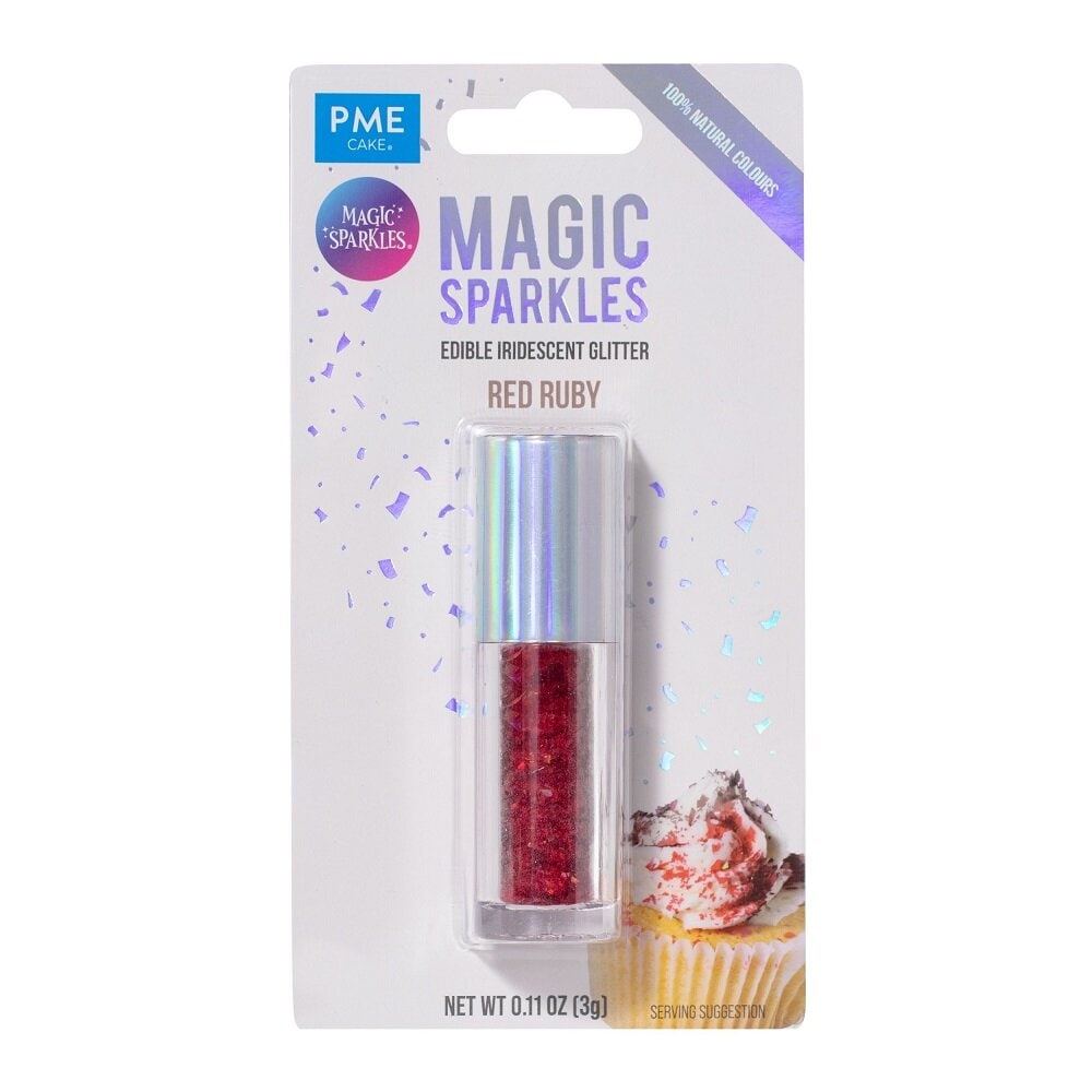 PME Spiselige Glitterflager, rød