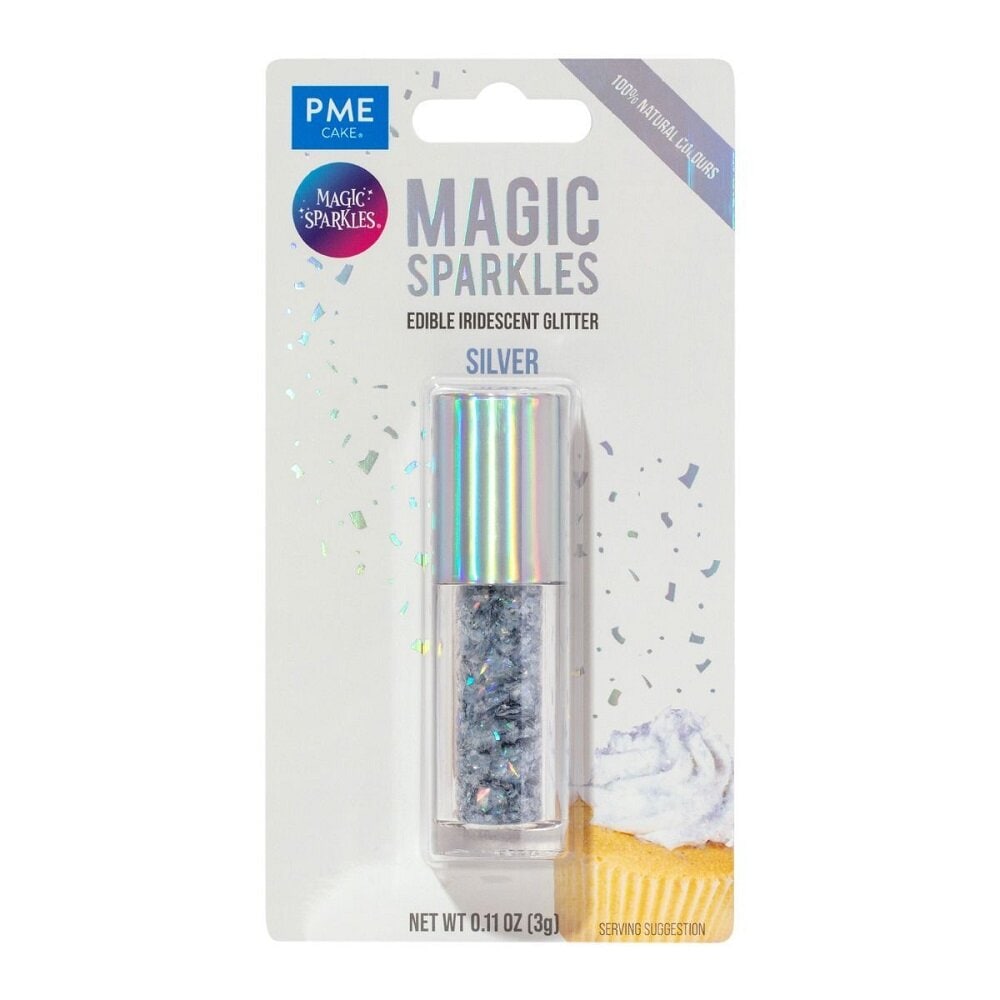 PME Spiselige Glitterflager, sølv