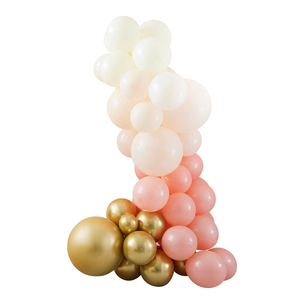 DIY Ballonbue - Fersken og Guld