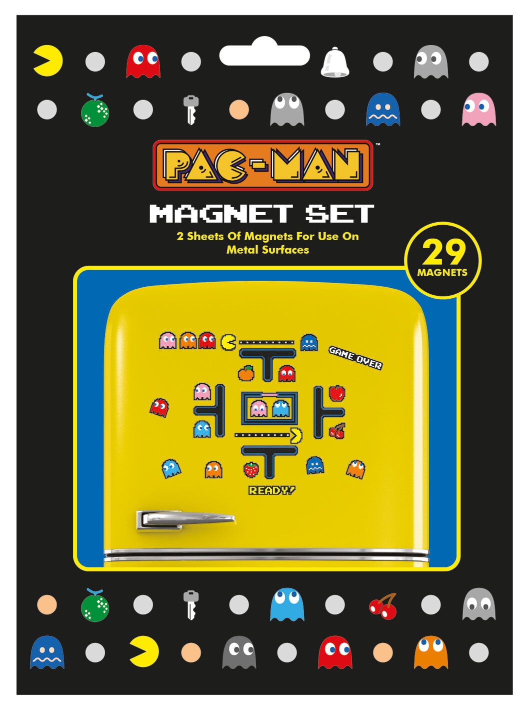 Pac-Man - Køleskabsmagneter 29 stk