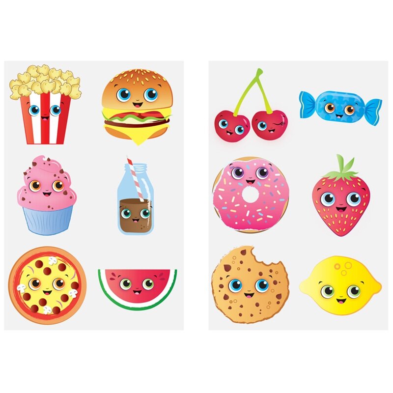 Tatoveringer Kawaii Frugter & Bagværk 6 stk