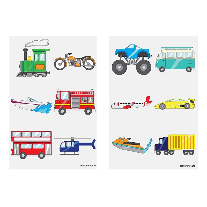 Tatoveringer med køretøjsmotiv 6 stk.