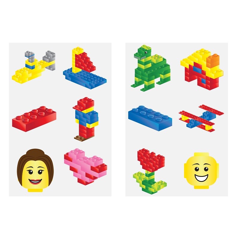 Byggeklodser - Tatoveringer 6 stk