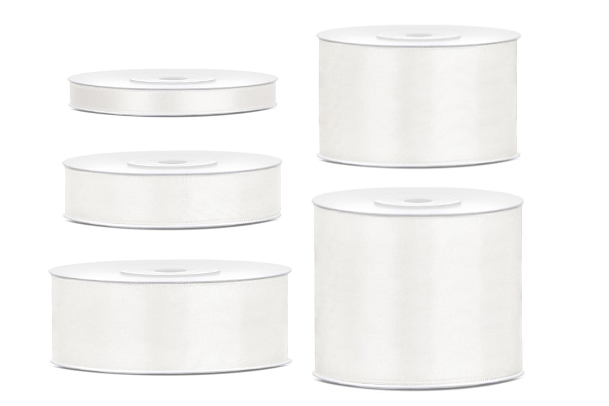 Satinbånd, Ivory 25 meter