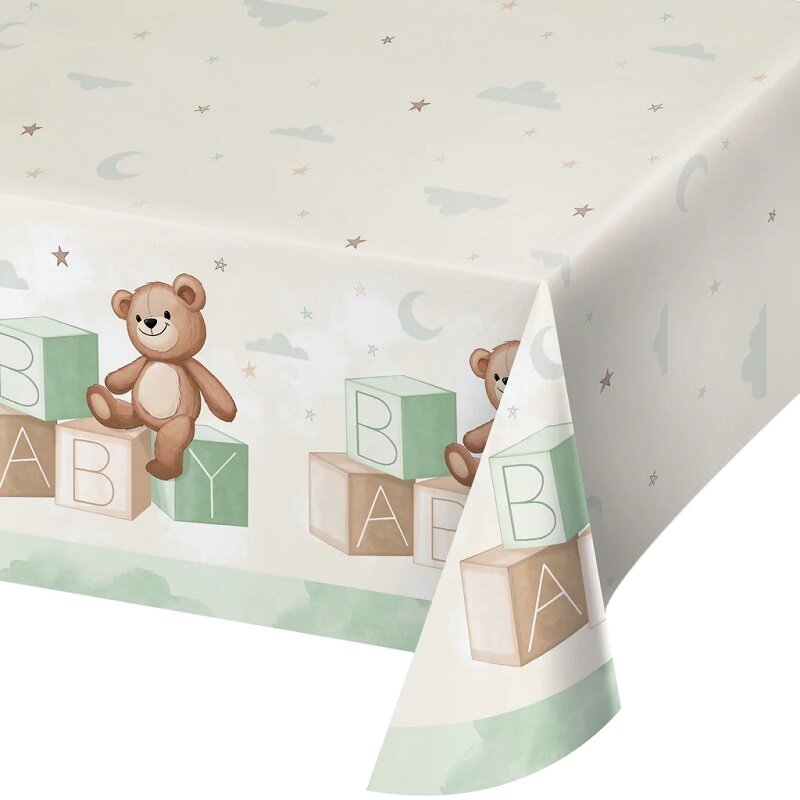 Teddybjørn Babyshower - Papirdug 137 x 259 cm