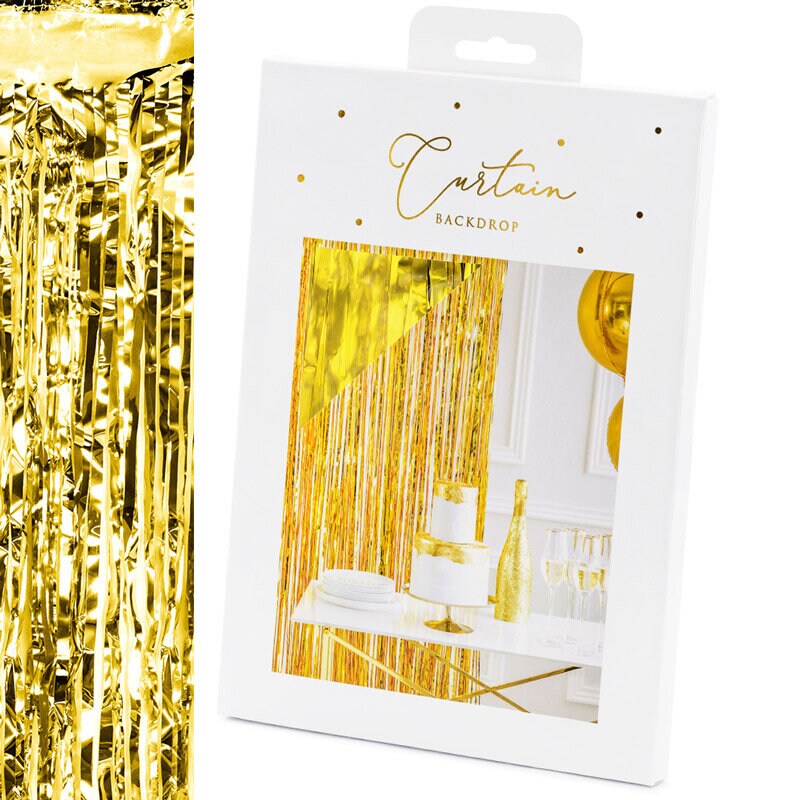 Glimmerforhæng - Guld 90 x 250 cm