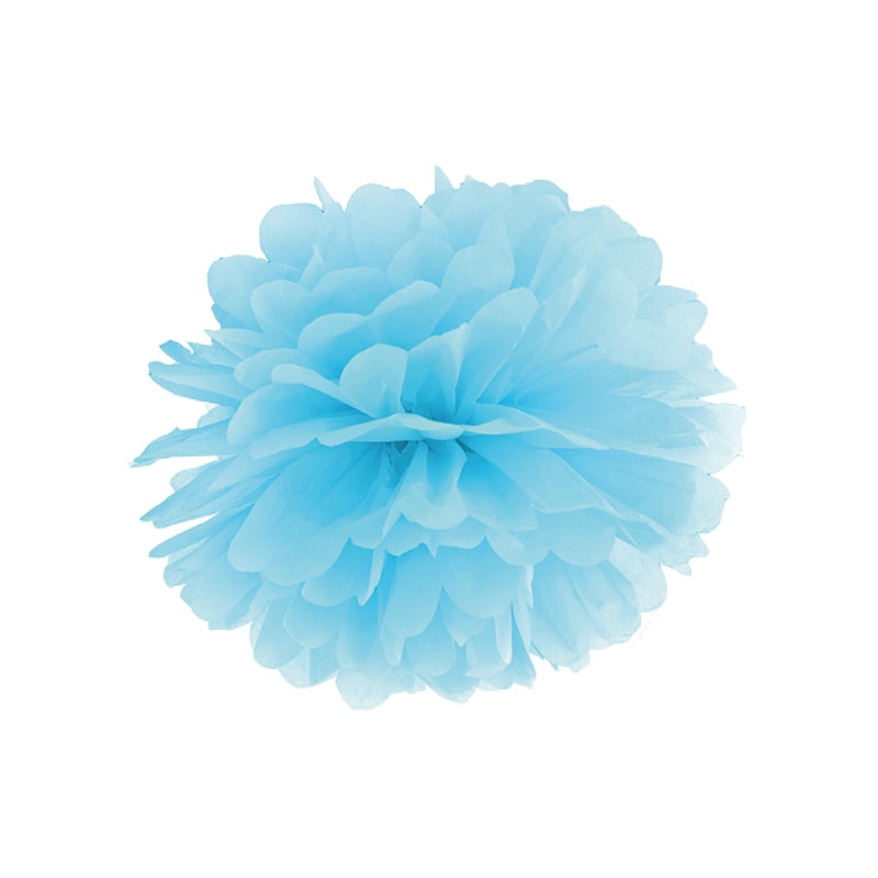 Pom pom-bold i lyseblå, 35 cm