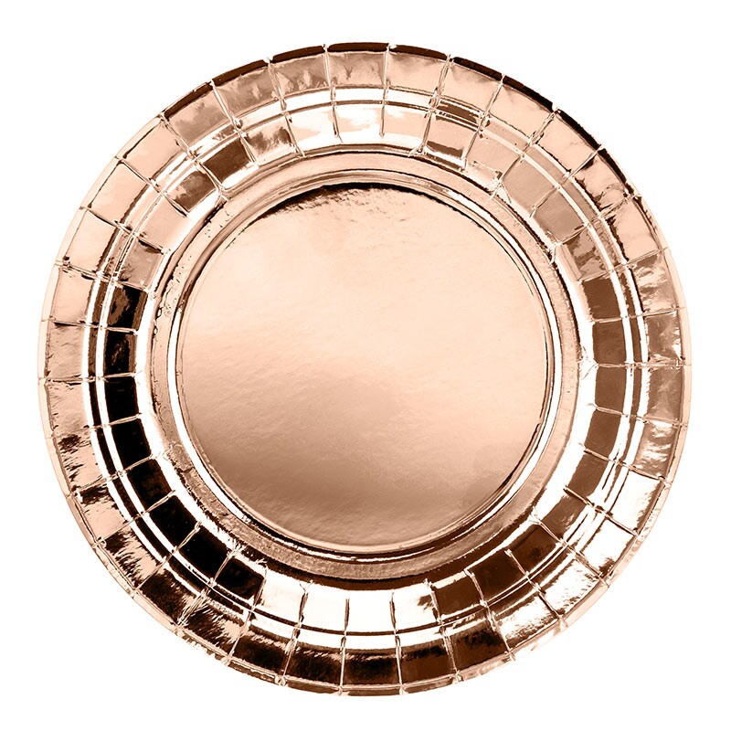 Tallerkener - Roseguld 20 cm 6 stk