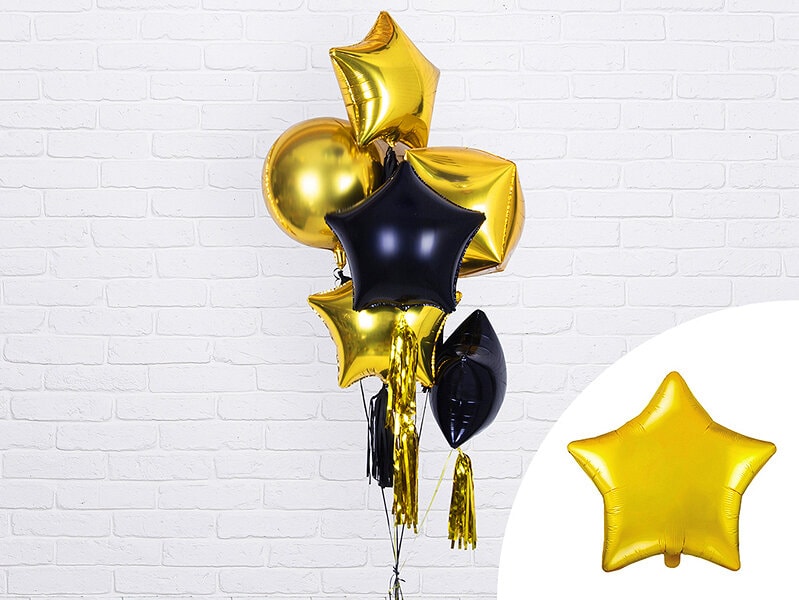 Folieballon Stjerne - Guld 48 cm
