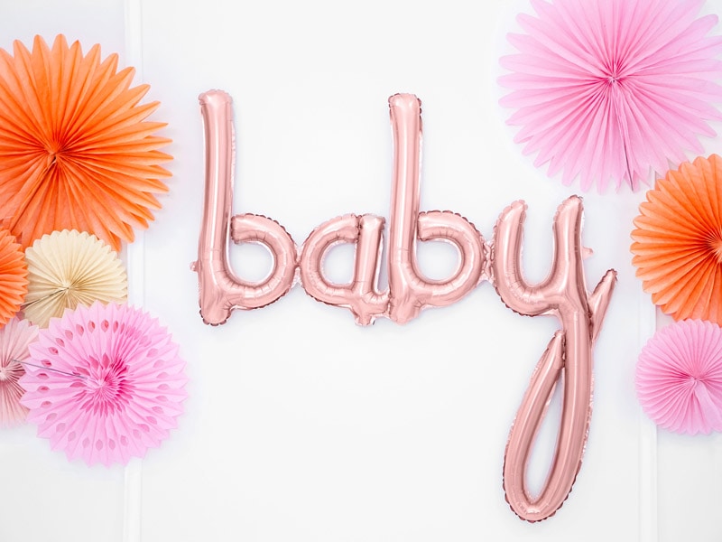 Folieballon Baby i rosaguld 75 cm