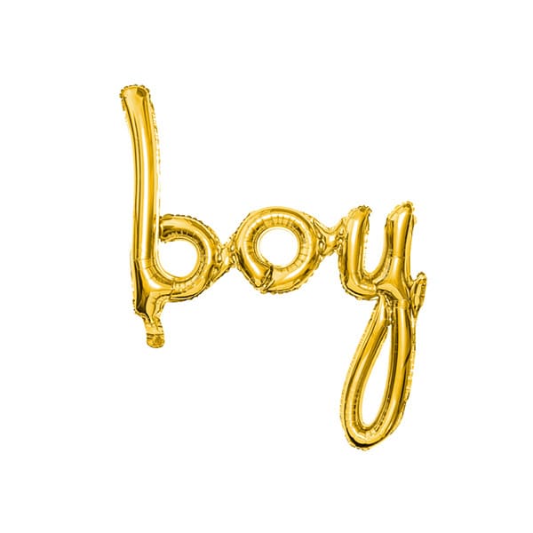 Folieballon Boy i guld 74 cm