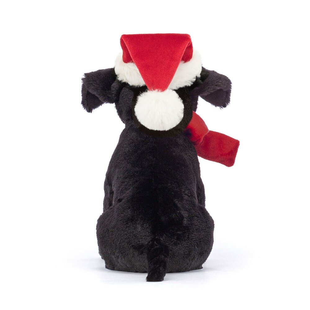 Jellycat - Sort Labrador med nissehue 22 cm