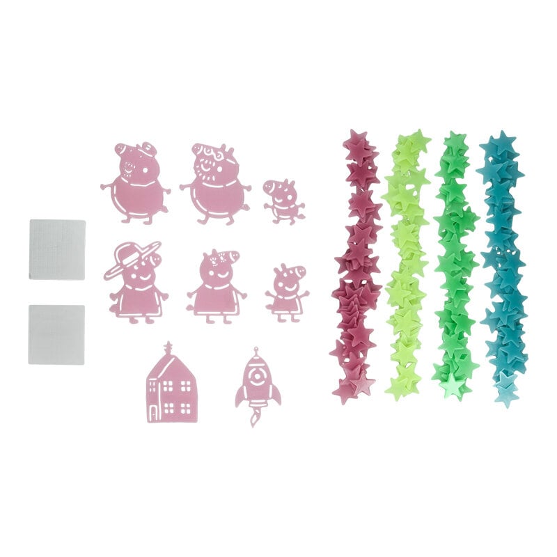 Gurli Gris Vægdekorationer - Lyser i mørke (208 stk.)